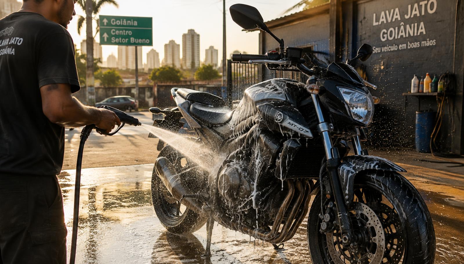Serviço de limpeza de moto